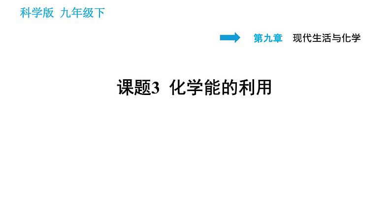 科学版九年级下册化学课件 第9章 9.3 化学能的利用第1页