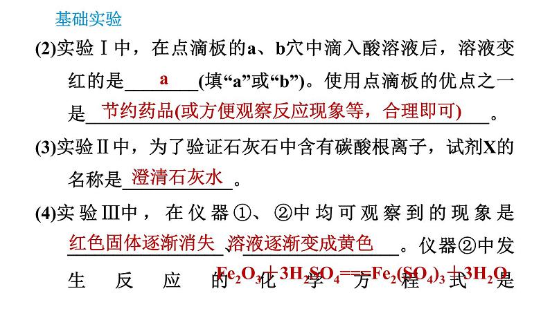 沪教版九年级下册化学课件 第7章 基础实验8 酸与碱的化学性质07