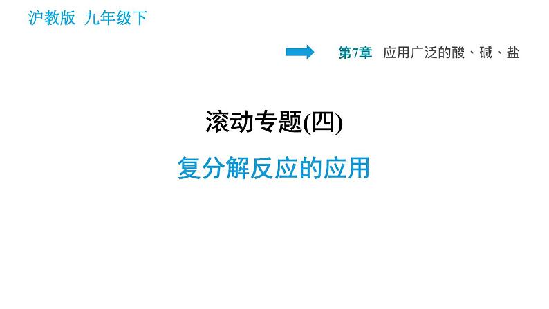 沪教版九年级下册化学课件 第7章 滚动专题(四) 复分解反应的应用第1页