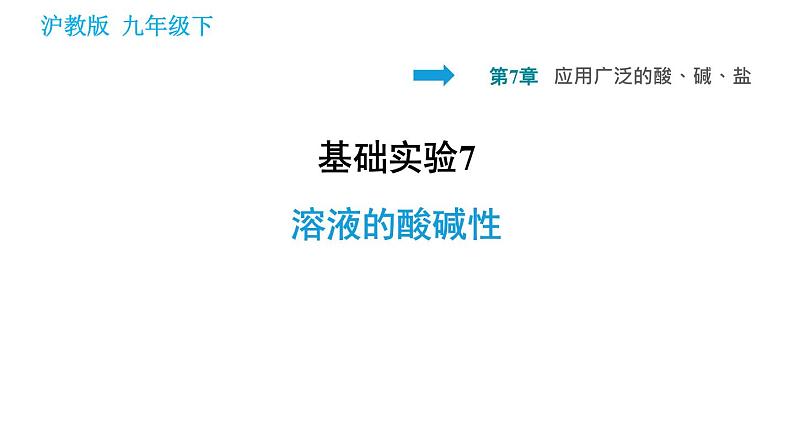 沪教版九年级下册化学课件 第7章 基础实验7 溶液的酸碱性01