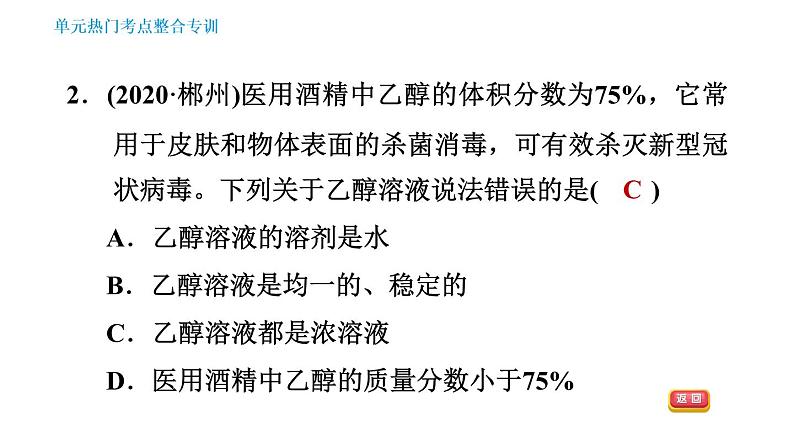 人教版九年级下册化学课件 第9单元 单元热门考点整合专训004