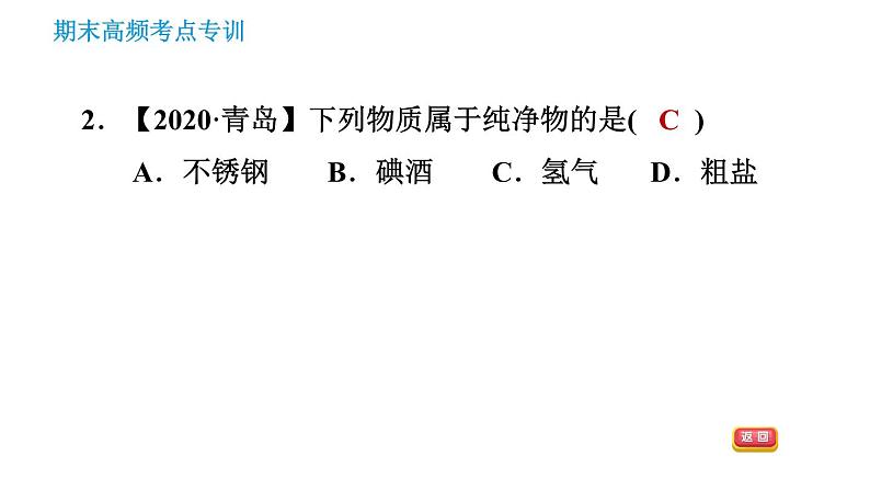 人教版九年级下册化学习题课件 期末考点 专训1 物质的分类第4页