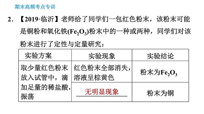 人教版九年级下册化学习题课件 期末考点 专训6 实验探究第6页