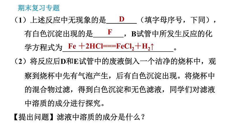 沪教版九年级下册化学 期末专题复习 习题课件08