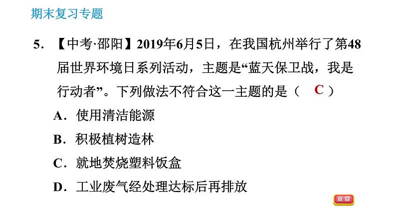 沪教版九年级下册化学 期末专题复习 习题课件07
