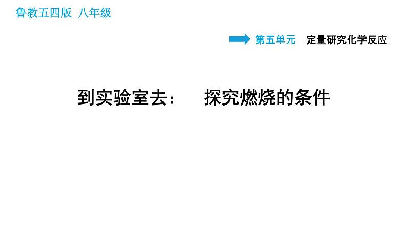 鲁教五四版八年级化学课件 第5单元 到实验室去：探究燃烧的条件第1页