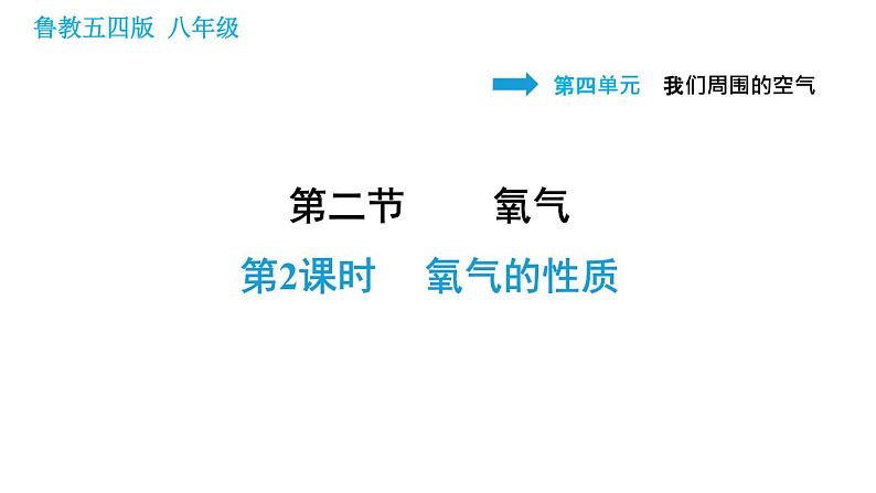 鲁教五四版八年级化学课件 第4单元 4.2.2 氧气的性质01