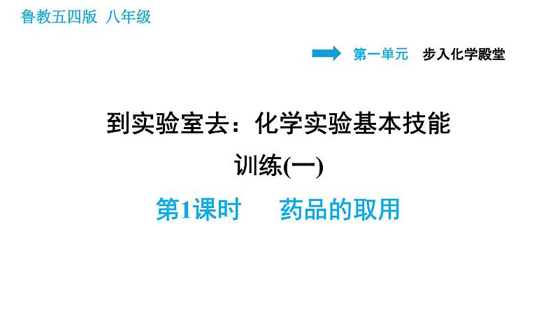 鲁教五四版八年级化学课件 第1单元 到实验室去：化学实验基本技能训练1.1  药品的取用01