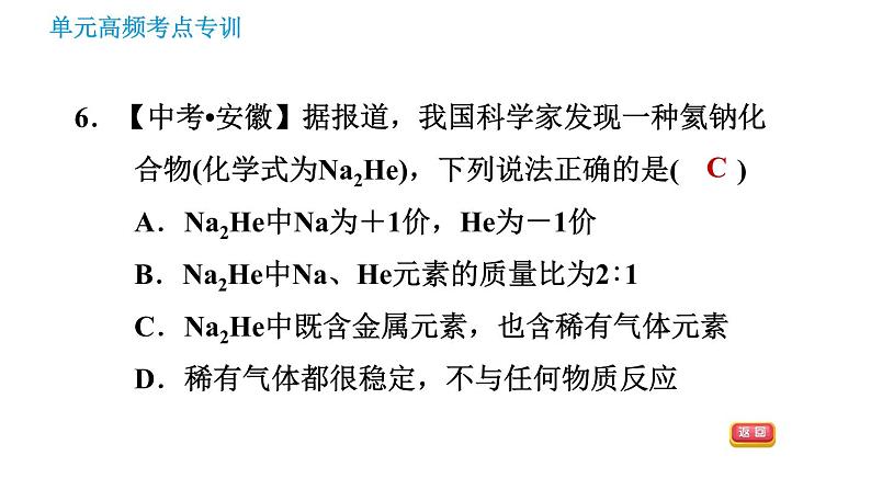 鲁教五四版八年级化学课件 第3单元 单元高频考点专训 专训3 化学式与化合价第8页