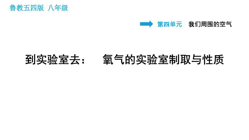 鲁教五四版八年级化学课件 第4单元 到实验室去：　氧气的实验室制取与性质01