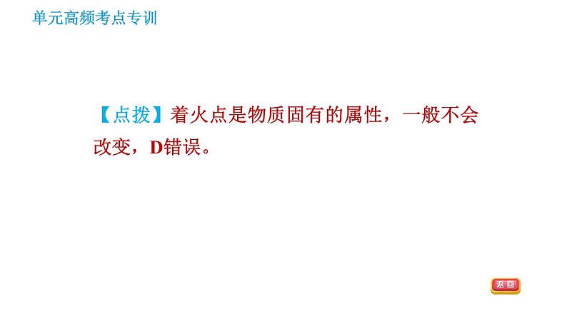 鲁教五四版八年级化学课件 第6单元 单元高频考点专训 专训 燃烧与燃料05