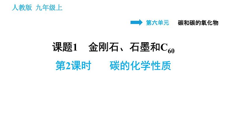 人教版九年级上册化学习题课件 第6单元 6.1.2 碳的化学性质第1页