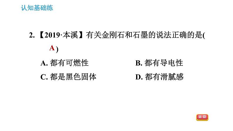 人教版九年级上册化学习题课件 第6单元 6.1.2 碳的化学性质第4页