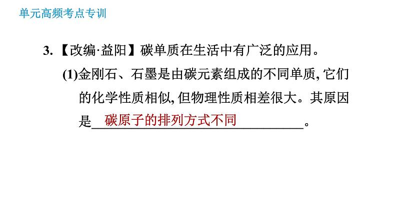 人教版九年级上册化学习题课件 第6单元 单元高频考点专训05