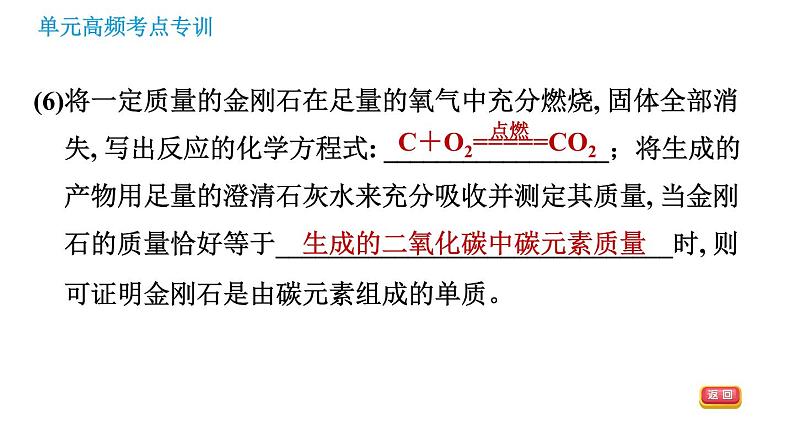 人教版九年级上册化学习题课件 第6单元 单元高频考点专训08