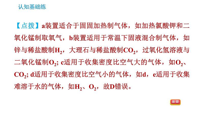 人教版九年级上册化学习题课件 第6单元 6.2.2 实验室制取气体的一般思路第6页