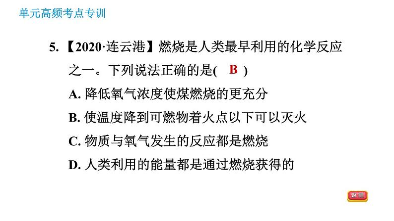 人教版九年级上册化学习题课件 第7单元 单元高频考点专训07