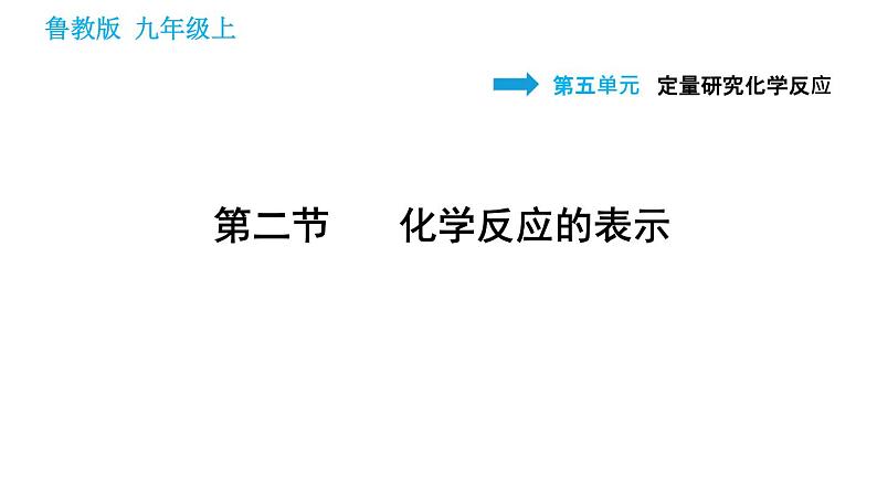 鲁教版九年级上册化学习题课件 第5单元 5.2 化学反应的表示01