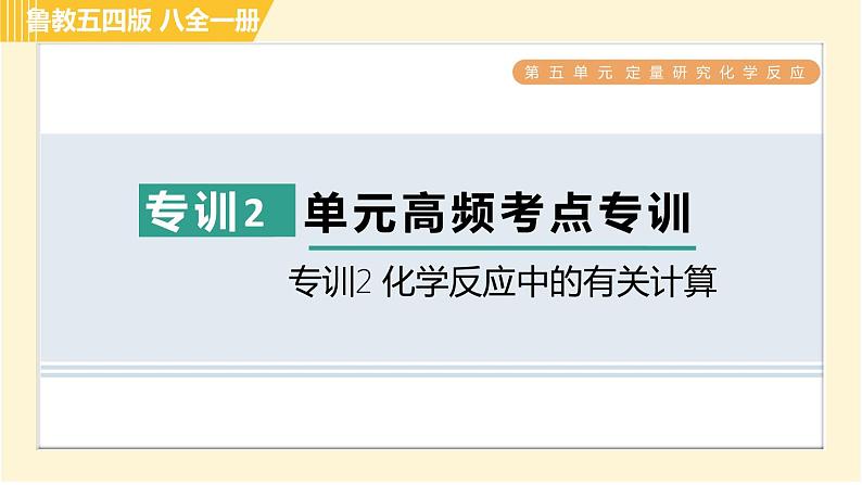 鲁教五四版八年级全一册化学习题课件 第5单元 单元高频考点专训 专训2 化学反应中的有关计算01