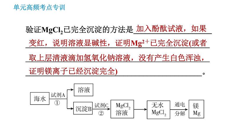 鲁教版九年级下册化学课件 第8单元 单元高频考点专训 专训2 海洋资源的综合利用0第6页