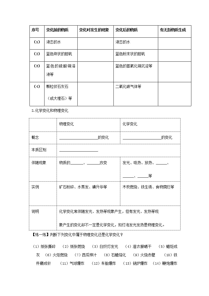 人教版九年级化学上册1.1物质的变化和性质课件学案练习02