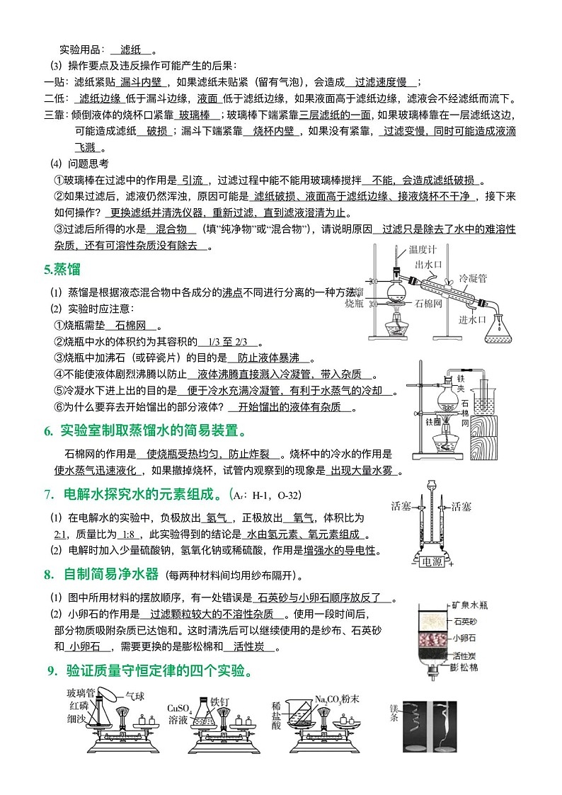 初三化学课本实验汇总学案02
