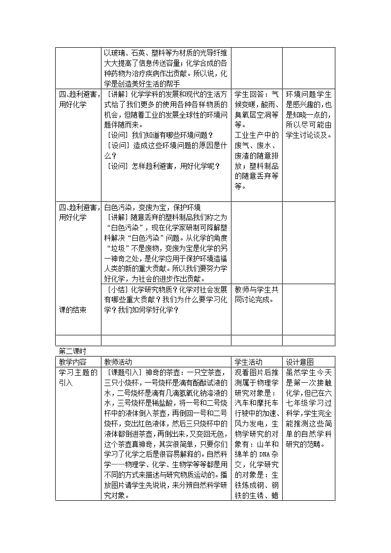 1.1《化学让世界更美好》教案第2页
