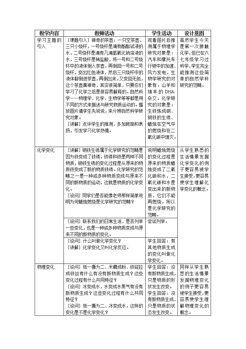 沪教版（上海）化学九年级上册 1.1 化学使世界更美好（第1课时）教案03