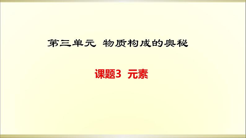 人教版九年级化学（上）第三单元《元素》教学课件第1页