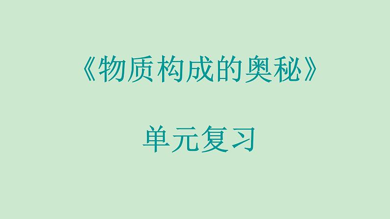 人教版九年级化学（上）第三单元《物质构成的奥秘》单元复习课件第1页