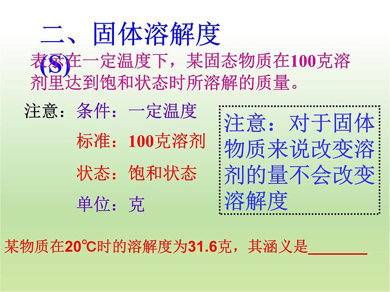 九年级化学人教版下册第九单元 课题2 溶解度  课件第4页