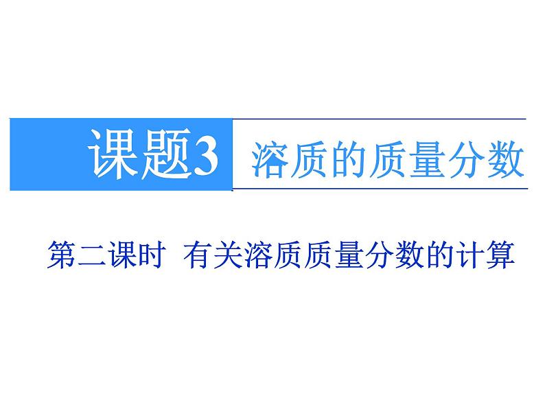 人教版化学九年级下册 第九单元课题3__溶质的质量分数课件01