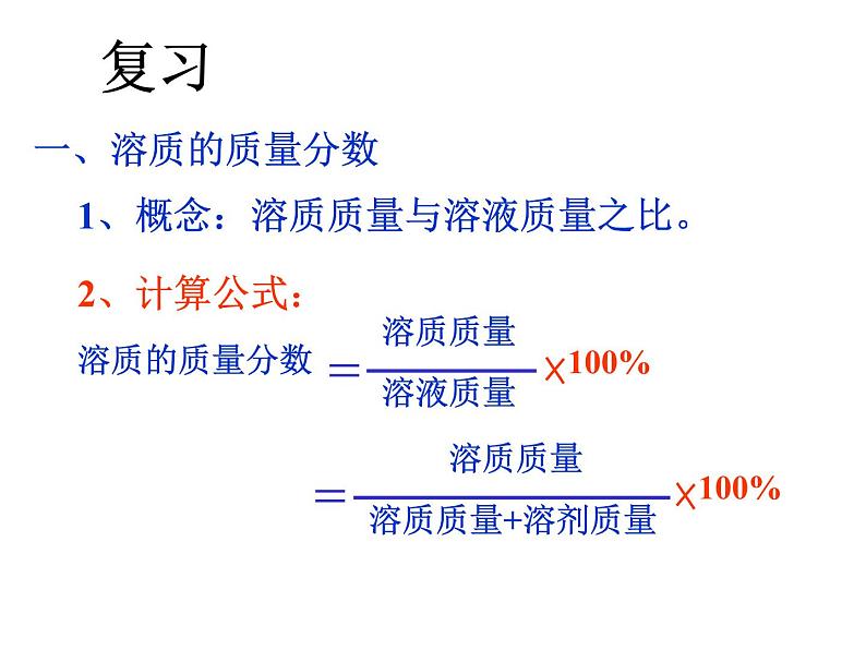 人教版化学九年级下册 第九单元课题3__溶质的质量分数课件02