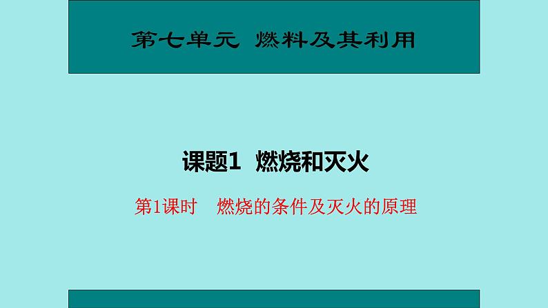人教版九年级化学（上）第七单元《燃烧的条件及灭火的原理》课件第1页