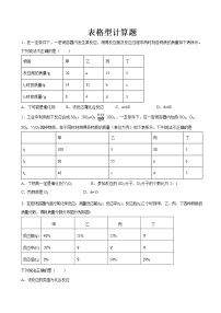 中考化学--表格型计算题专练