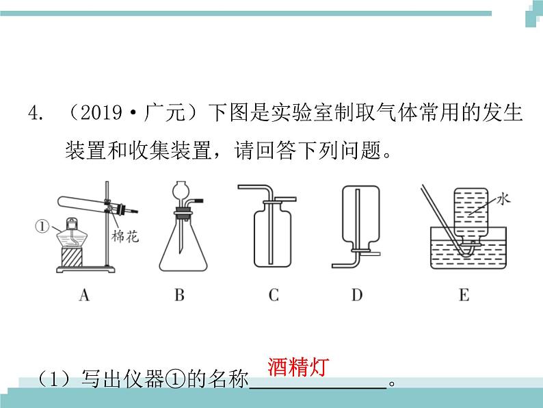 中考化学考点复习课件：考点20 气体的制取及净化05