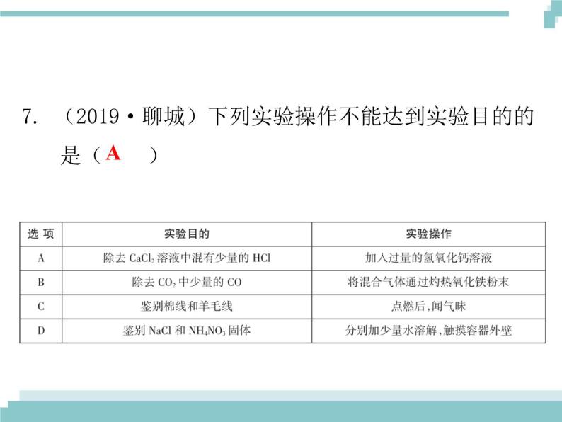 中考化学考点复习课件：考点22 物质的检验与鉴别08