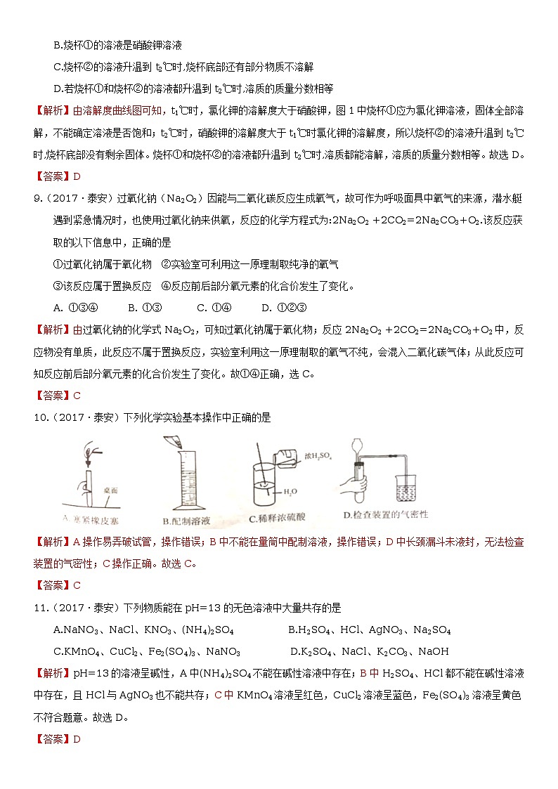 2017年山东泰安中考化学试题解析第3页