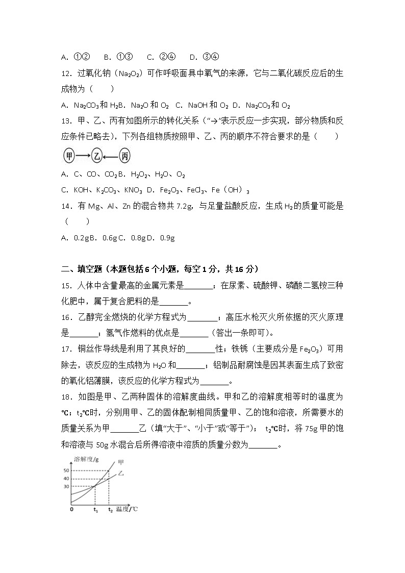 2018年河南省中考化学试题（含解析）03