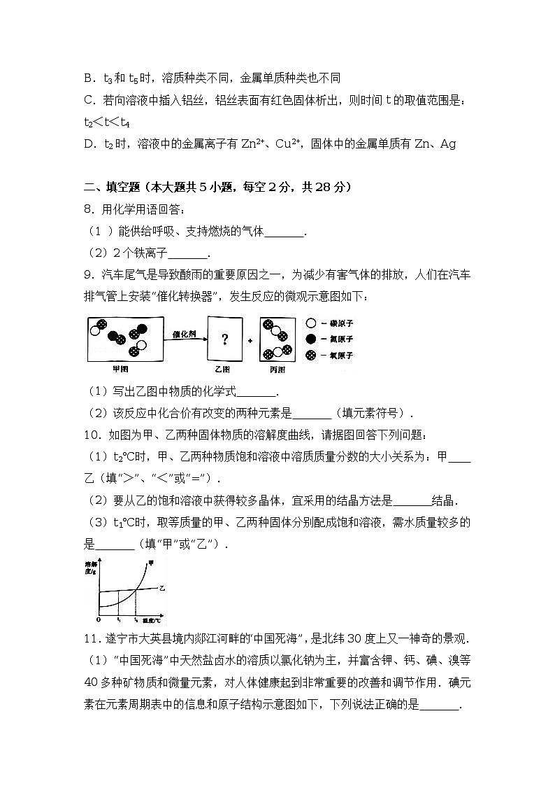 2017年四川省遂宁市中考化学试卷（解析版）03