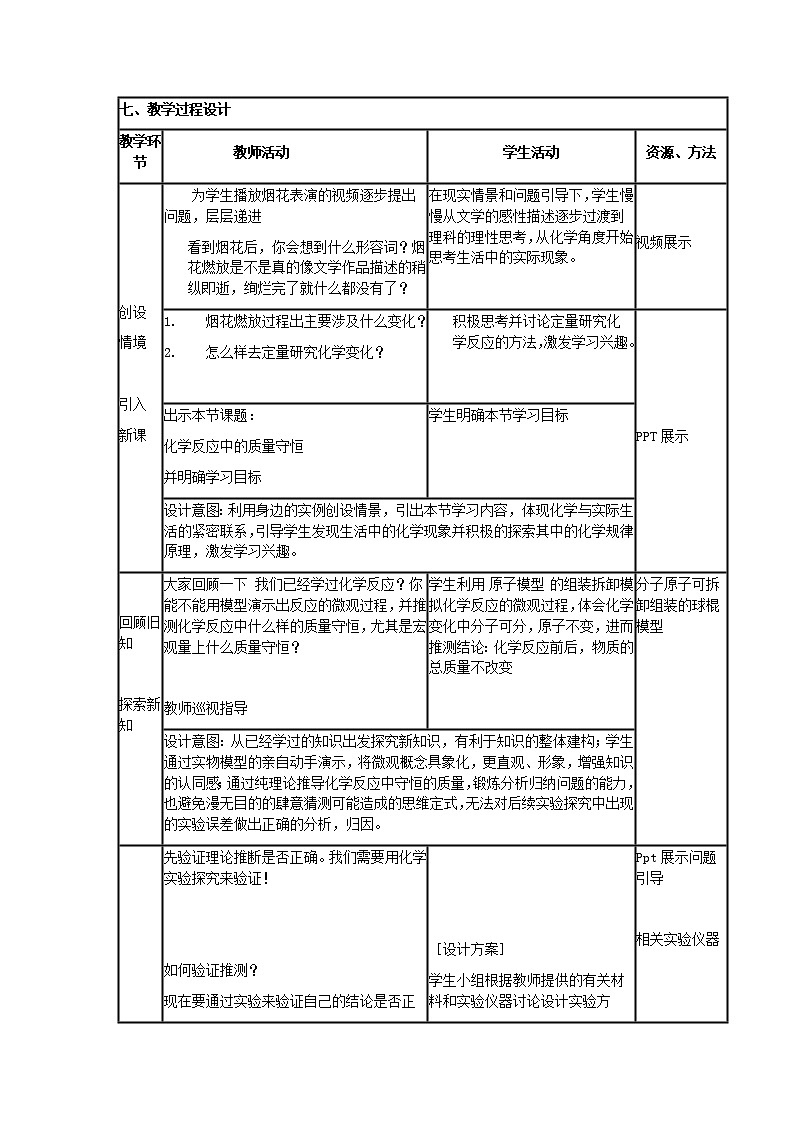 鲁教版化学九上：5.1 化学反应中的质量守恒 教案03