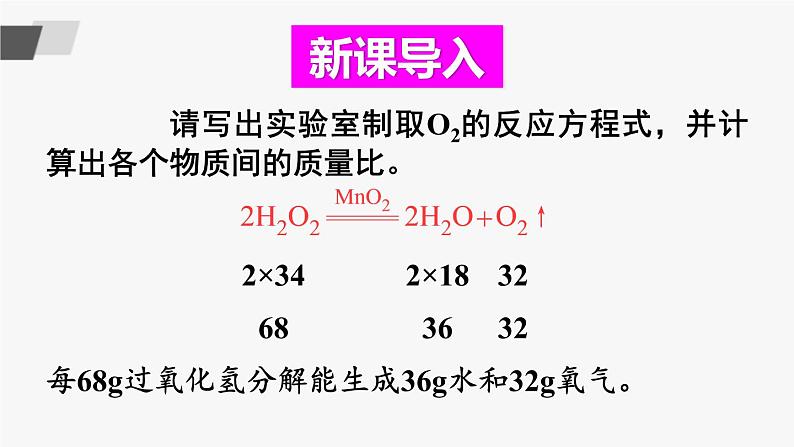 鲁教版化学九上5.3《化学反应中的有关计算》授课课件+作业课件02