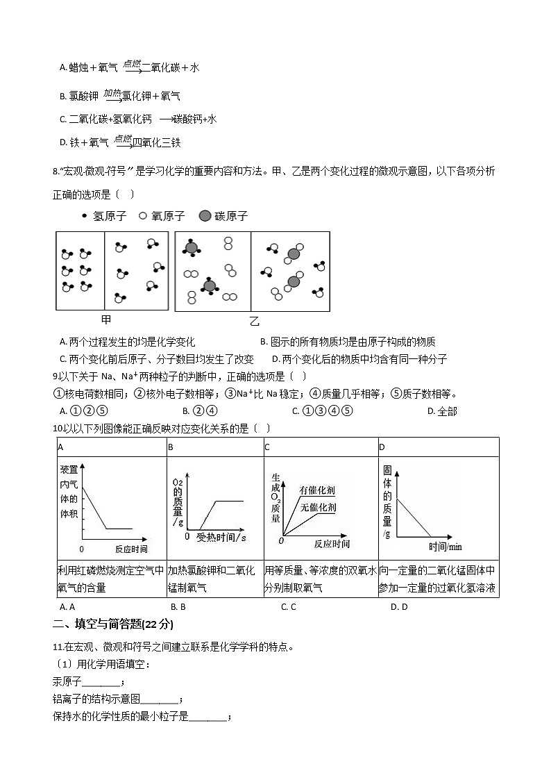 2020-2021年陕西省榆林市九年级上学期化学第一次月考试卷第2页