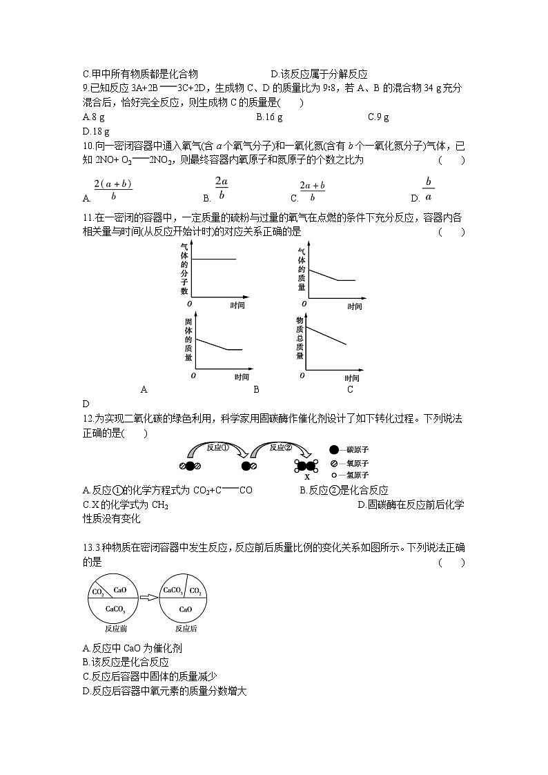 2020年 初中化学 九年级上册 人教版 第五单元综合能力检测卷第2页