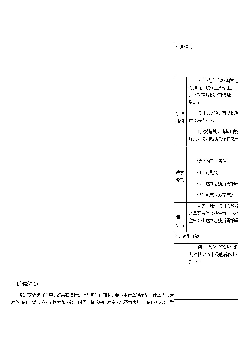 2020年化学九年级上册 第七单元 实验活动3 燃烧的条件  导学案（人教版）02