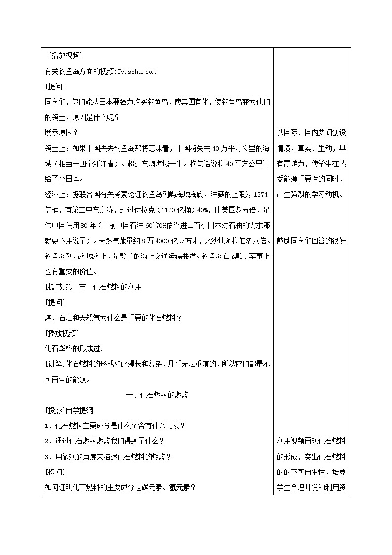【整合】鲁教版化学九年级上册第六单元燃烧与燃料第二节化石燃料的利用教案第2页