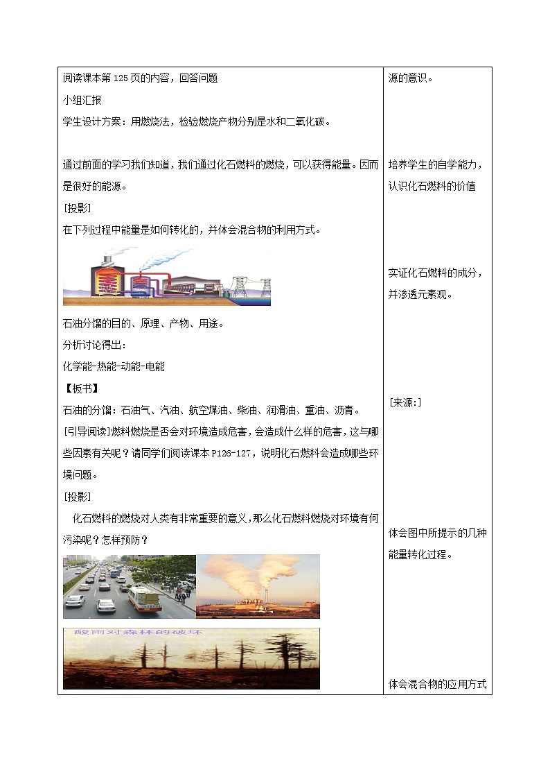 【整合】鲁教版化学九年级上册第六单元燃烧与燃料第二节化石燃料的利用教案第3页
