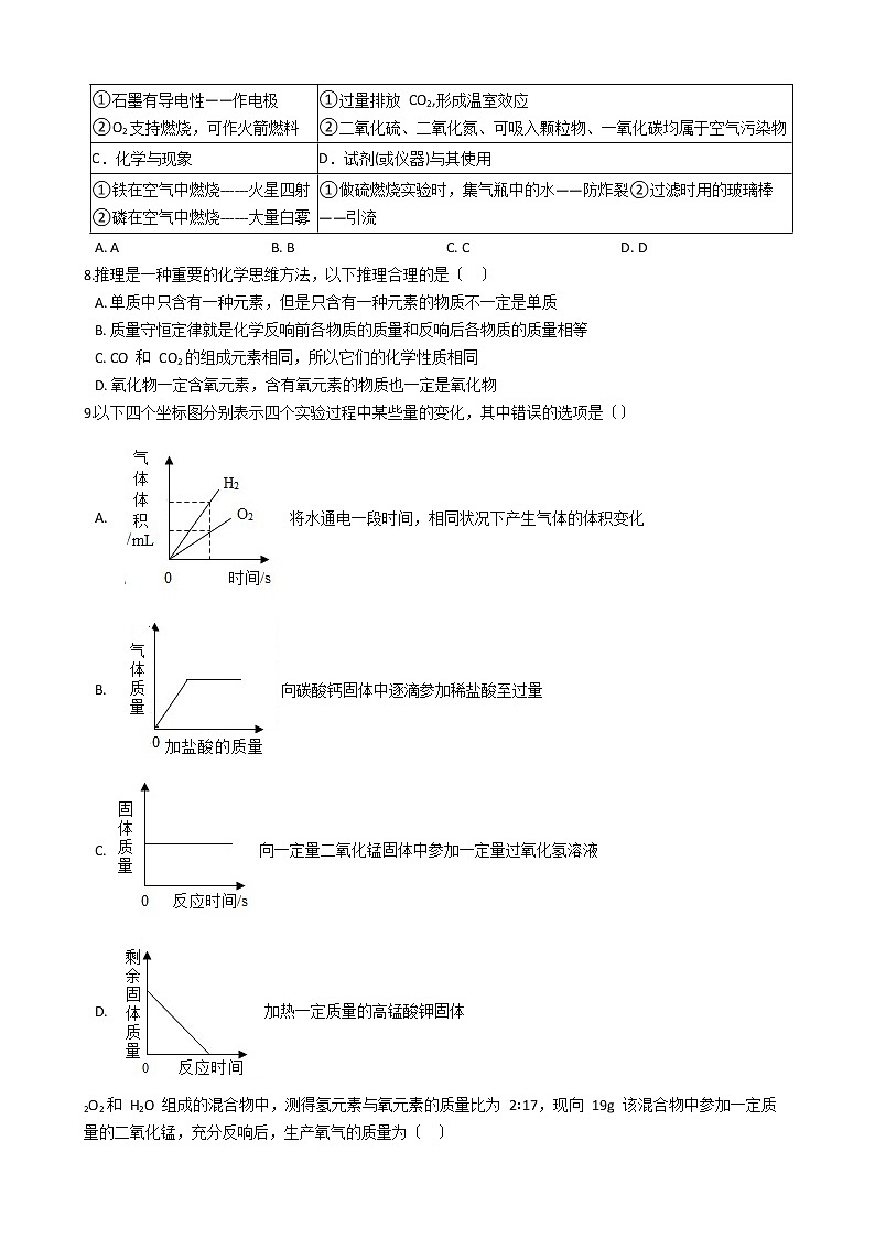 2020-2021年湖北省孝感市九年级上学期化学12月月考试卷第2页
