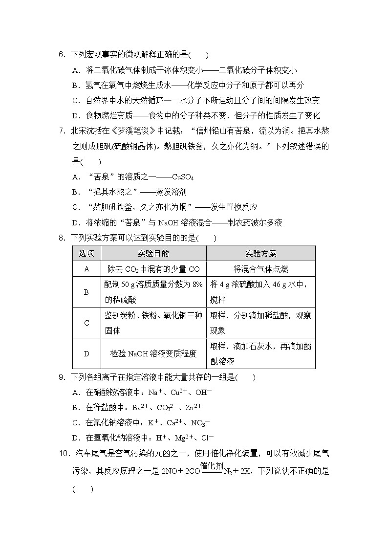 人教版九年级全一册化学 综合能力测试卷(二)第2页
