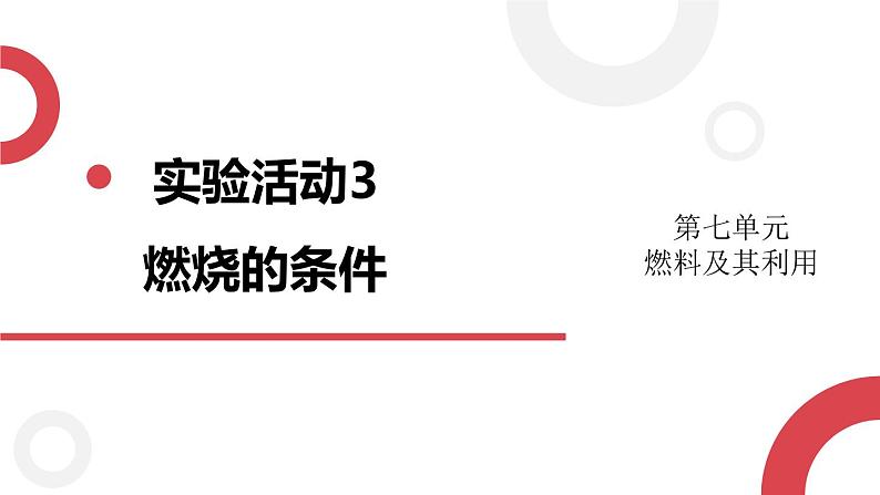 2020年化学九年级上册 第七单元 实验活动3 燃烧的条件  课件（人教版）第1页